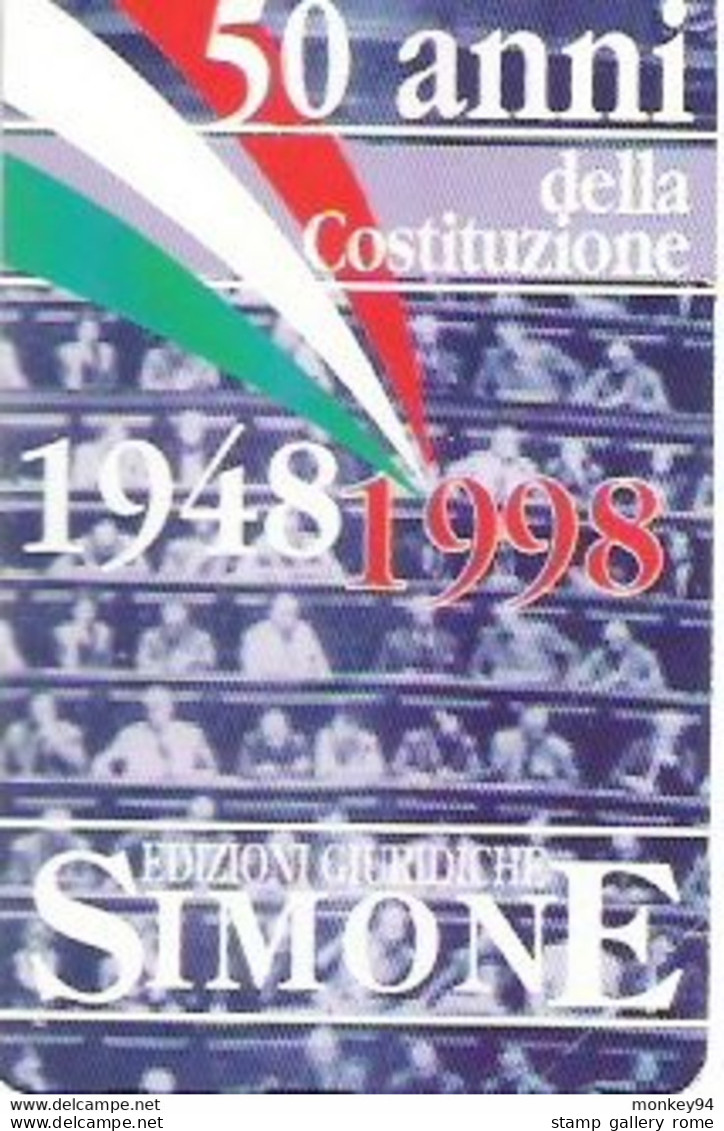 TELECOM - DIZIONARI SIMONE - 50 ANNI DELLA COSTITUZIONE - NUOVA  LIRE 5000 - GOLDEN 751 - Öff. Sonderausgaben