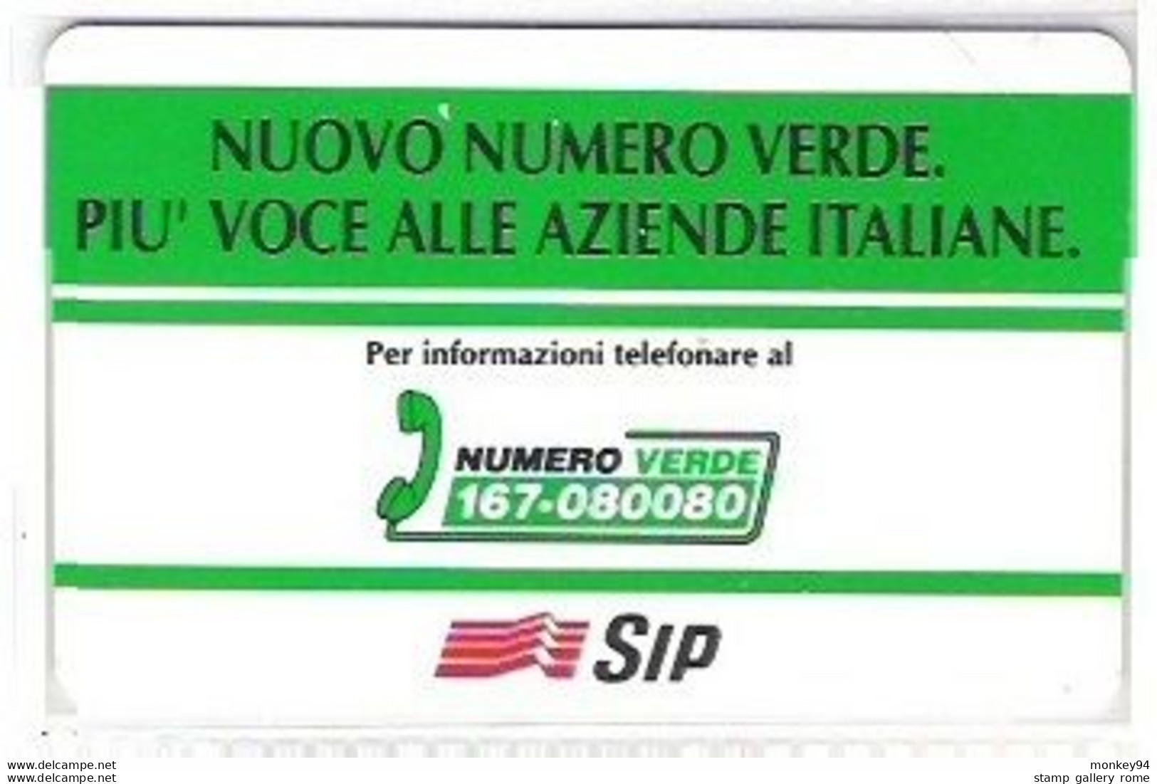 SIP - NUOVO NUMERO VERDE PIU' VOCE....... - MAN - USATA - LIRE 10000 - GOLDEN 342 - Öff. Sonderausgaben