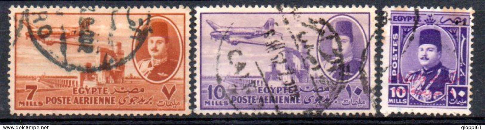 1952 Egitto - Posta Aerea + Commemorativo - Usados