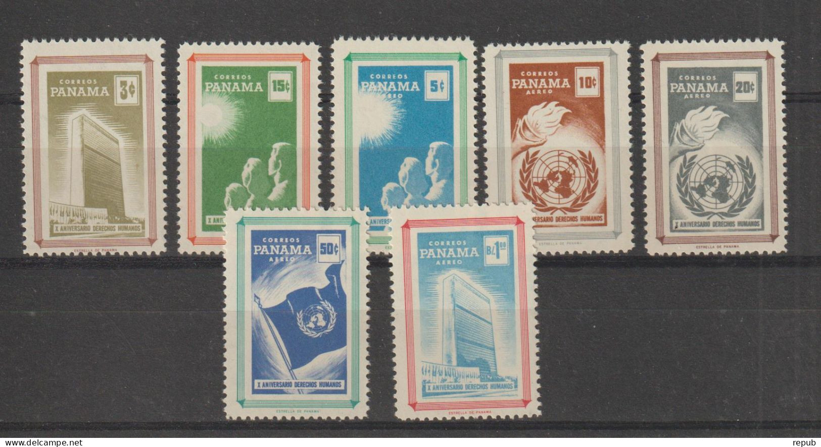 Panama 1959 Droits De L'homme 326-27 Et PA 199-203, 7 Val ** MNH - Panama