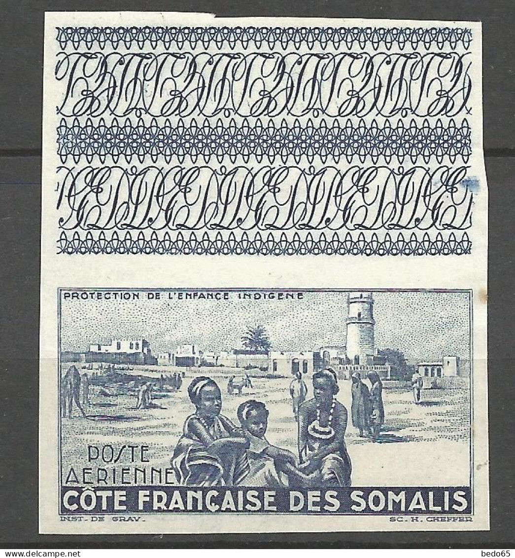 COTE DES SOMALIS PA N° 8 Essai Bleu Non Dentelé Sans Valeur Faciale NEUF(*)    / No Gum / MH - Andere & Zonder Classificatie