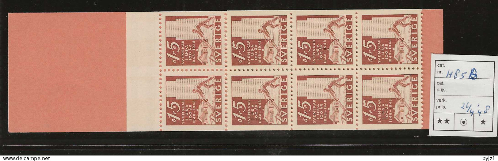 1948 MNH Sweden Booklet Facit H85B Postfris** - 1904-50