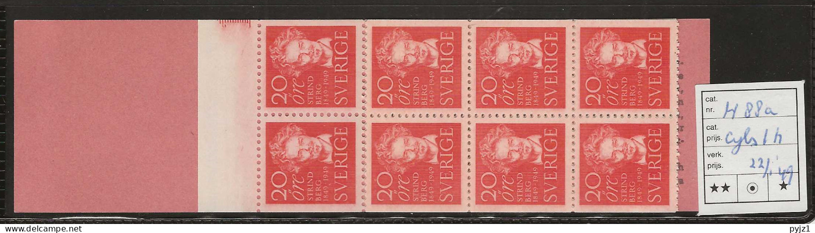 1949 MNH Sweden Booklet Facit H88a Cyls 1h Postfris** - 1904-50