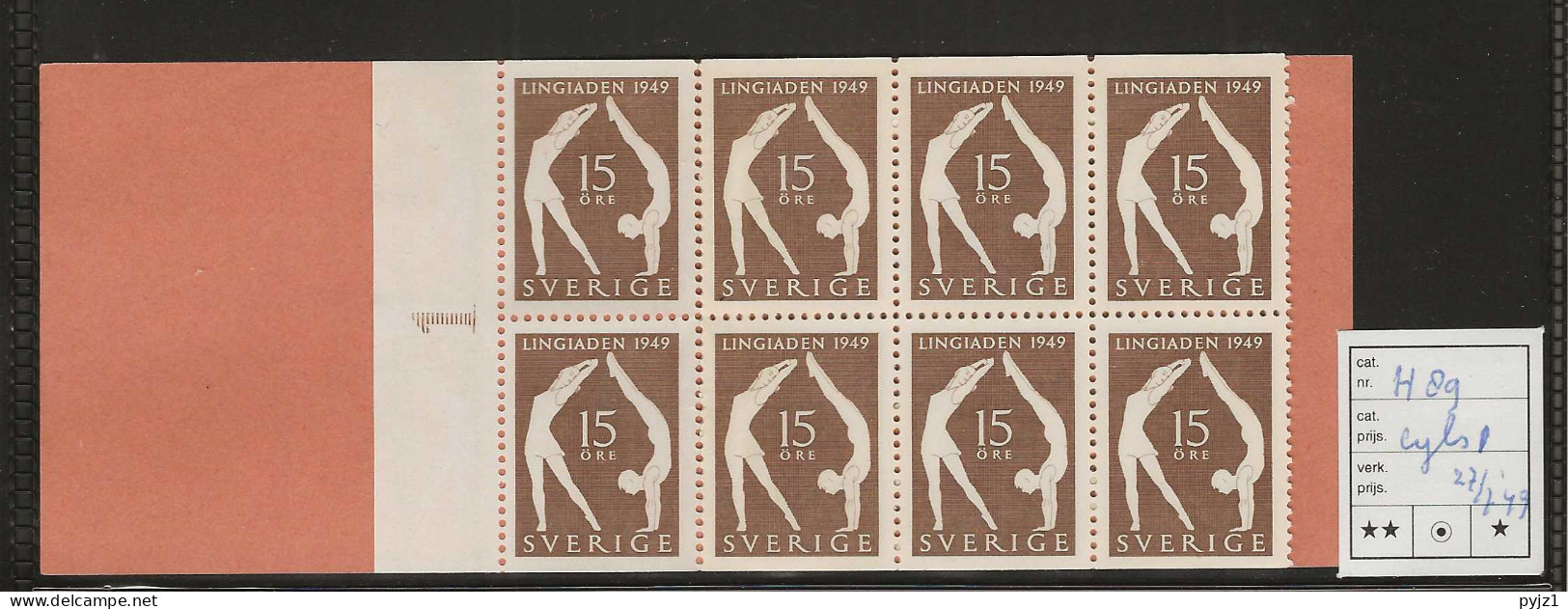 1949 MNH Sweden Booklet Facit H89 Cyls 1 Postfris** - 1904-50