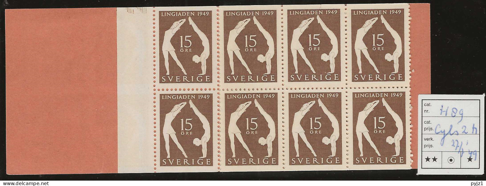 1949 MNH Sweden Booklet Facit H89 Cyls 1h Postfris** - 1904-50