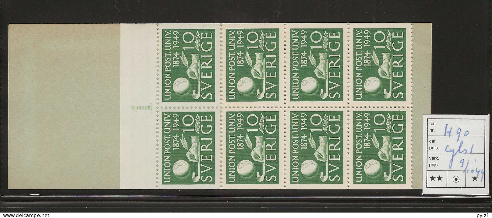 1949 MNH Sweden Booklet Facit H90 Cyls 1 Postfris** - 1904-50