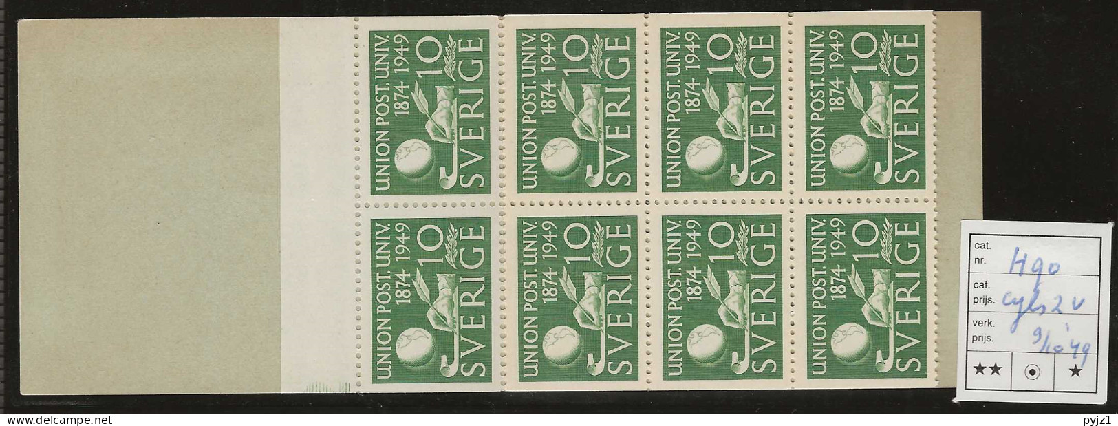 1949 MNH Sweden Booklet Facit H90 Cyls 2v Postfris** - 1904-50