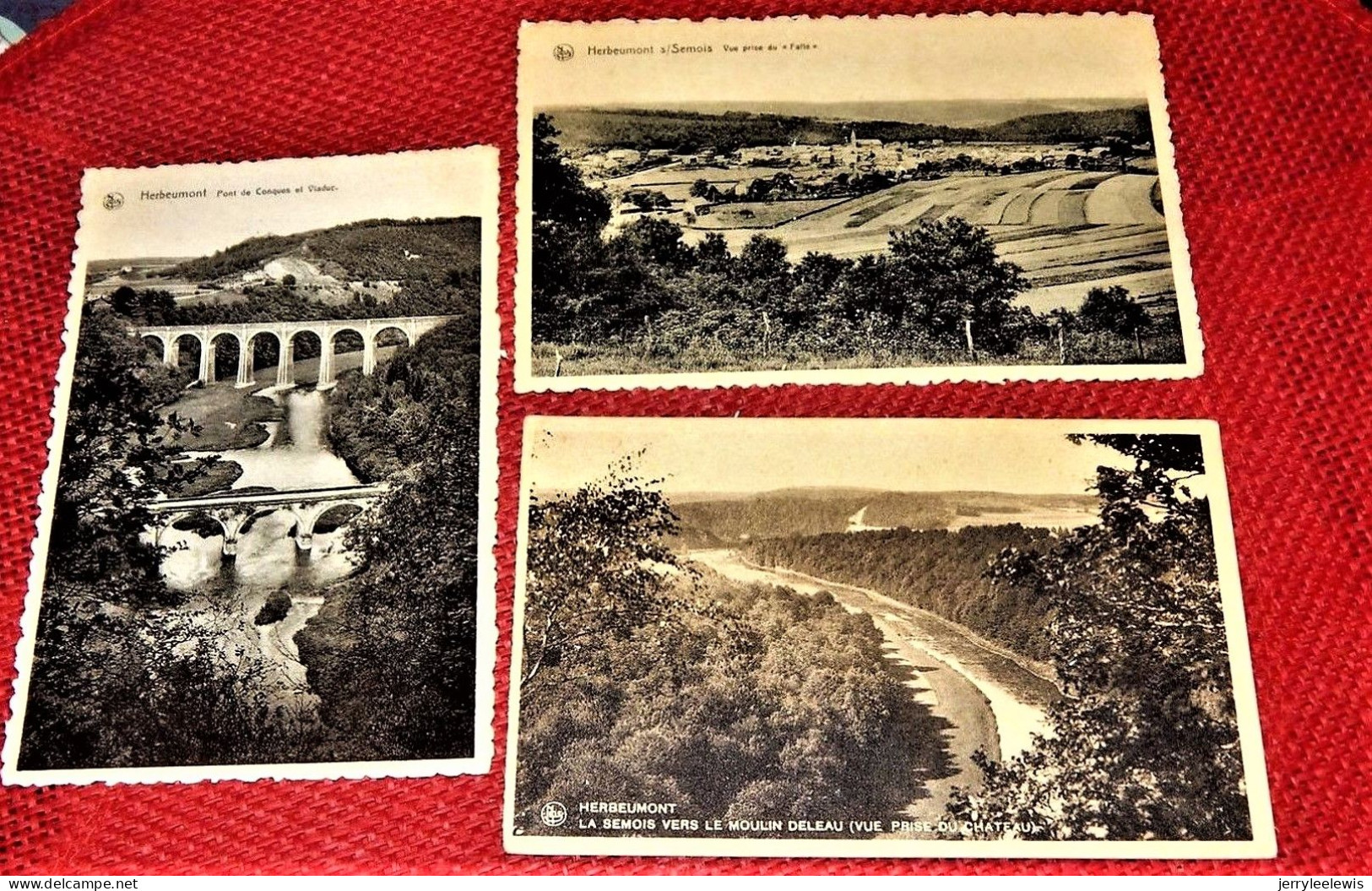 HERBEUMONT - Lot De 3 Cartes : "Semois Vers Moulin Deleau", "Pont De Conques Et Viaduc", "Vue Prise Du Faîté" - Herbeumont