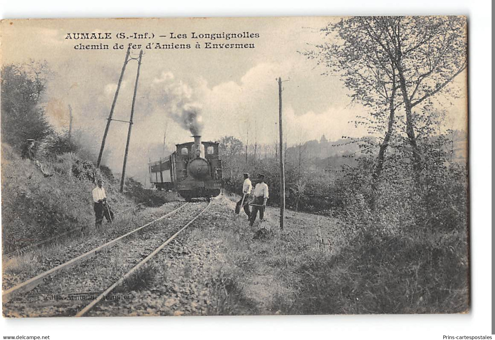 CPA 76 Aumale Les Longuignolles Chemin De Fer D'Amiens à Envermeu Train Tramway  - Aumale