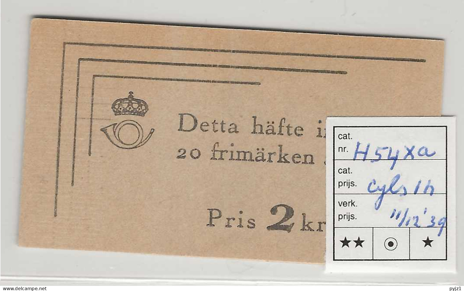 1940 MNH Sweden Booklet Facit H54xa Cyls 1h Postfris** - 1904-50