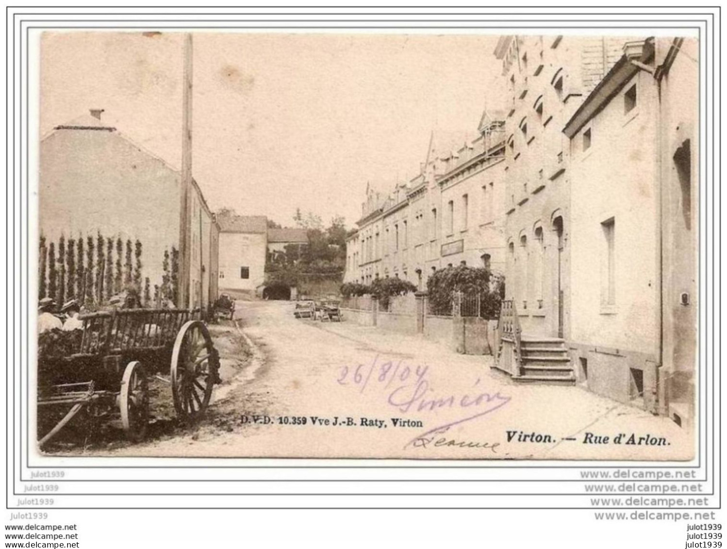 VIRTON ..--  Rue D'ARLON . DVD 10359 . 1904 Vers CHATELET ( Mr Emile ROCMANS ) .   Voir Verso . - Virton