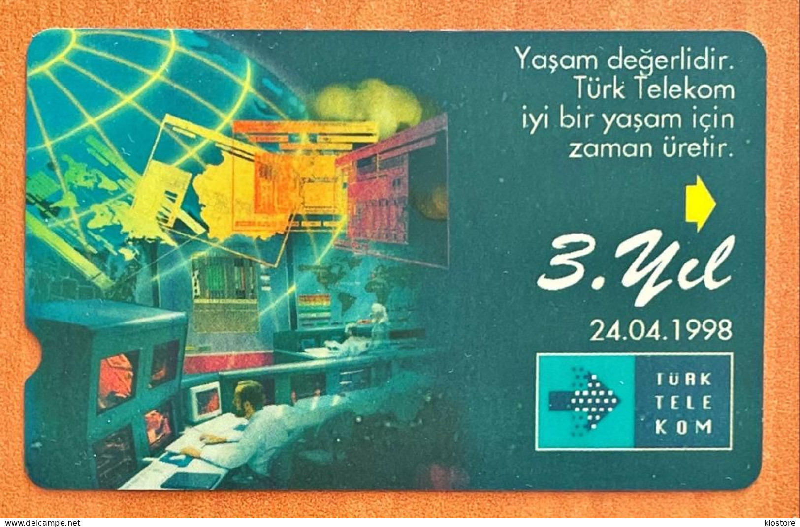 Turkey Turkiye Turk Telekom 3rd Anniversary 24.04.1998 Phonecard For Collection - Lots - Collections
