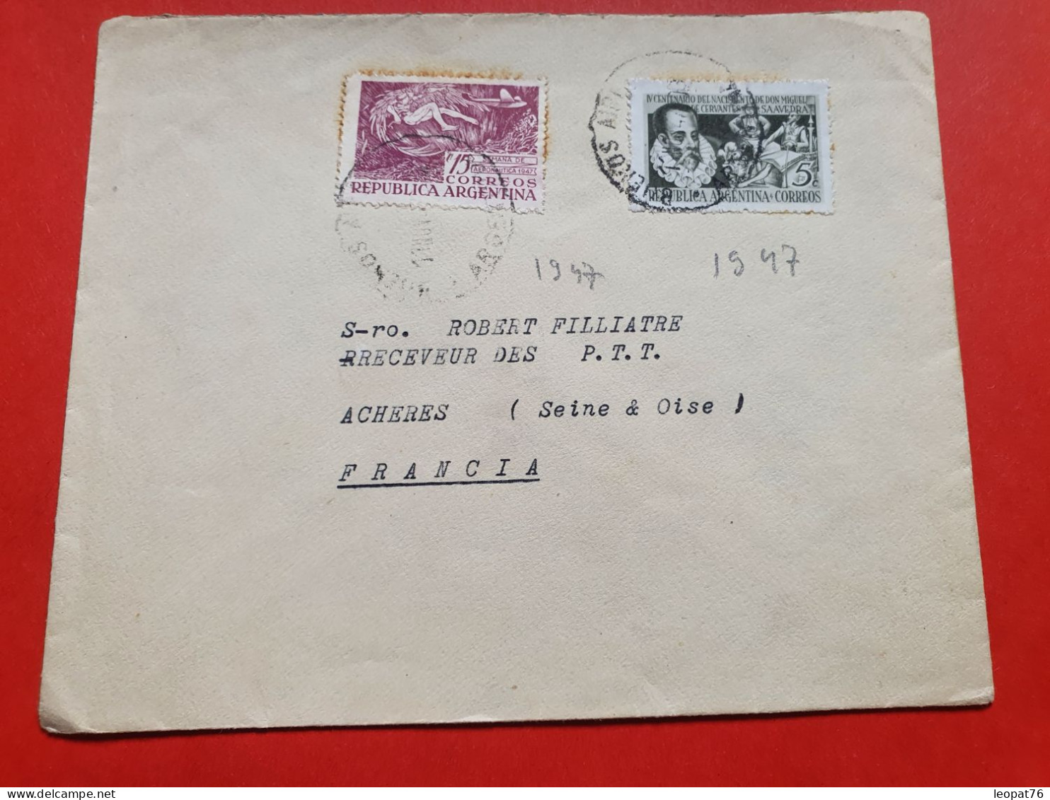 Argentine - Enveloppe De Buenos Aires Pour La France En 1947 - Réf 1724 - Brieven En Documenten