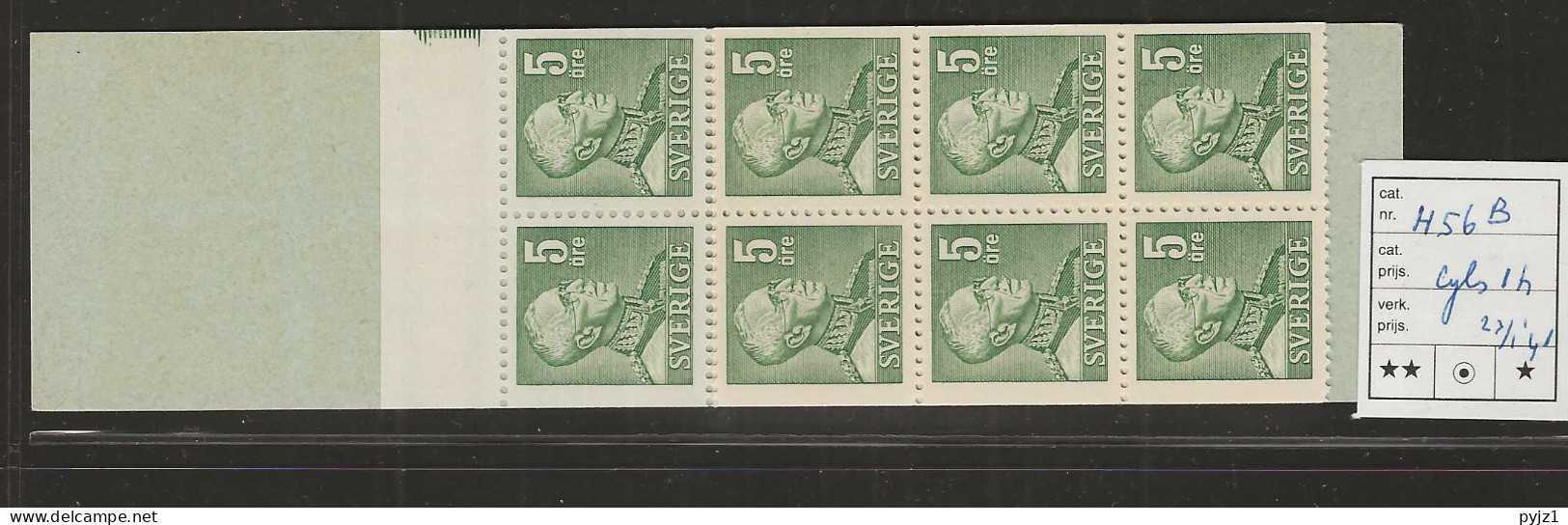 1941 MNH Sweden Booklet Facit H56b  Cyls Ih Postfris** - 1904-50