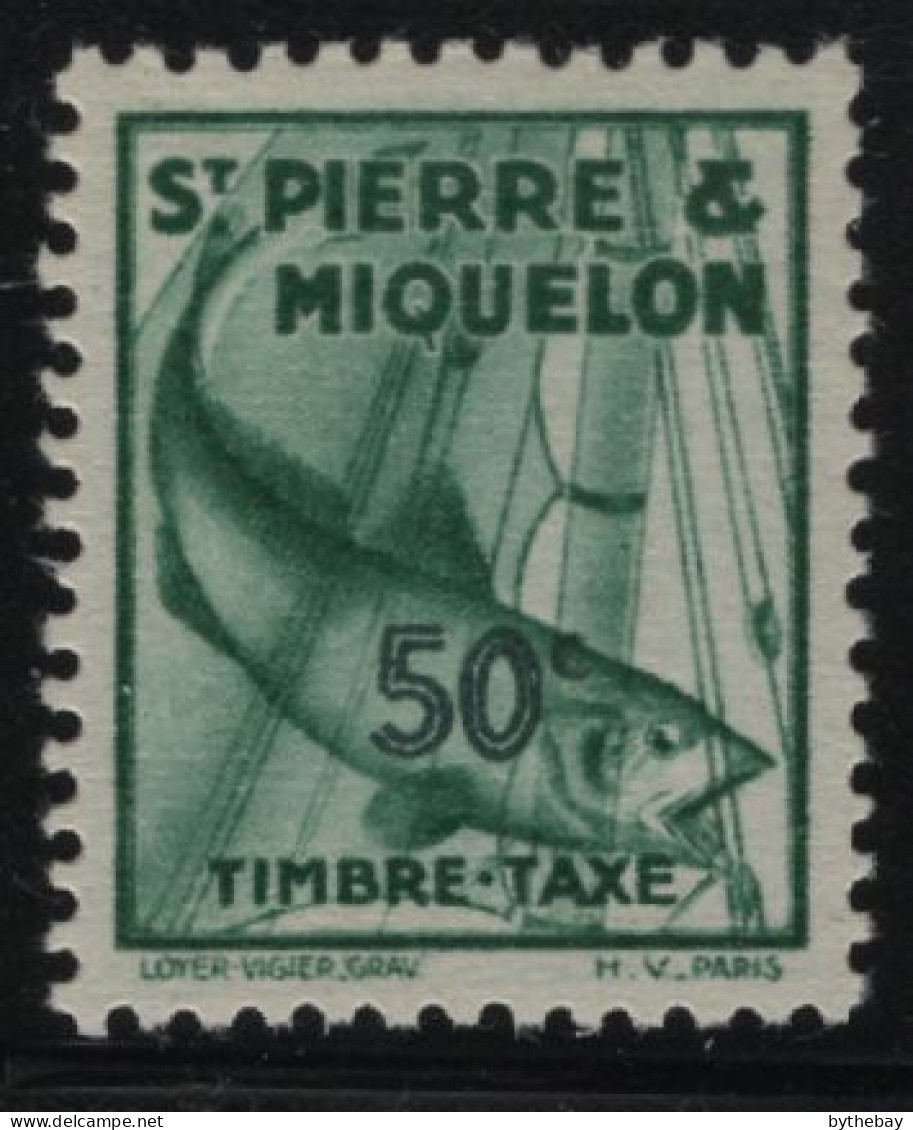St Pierre Et Miquelon 1938 MH Sc J37 50c Codfish - Impuestos