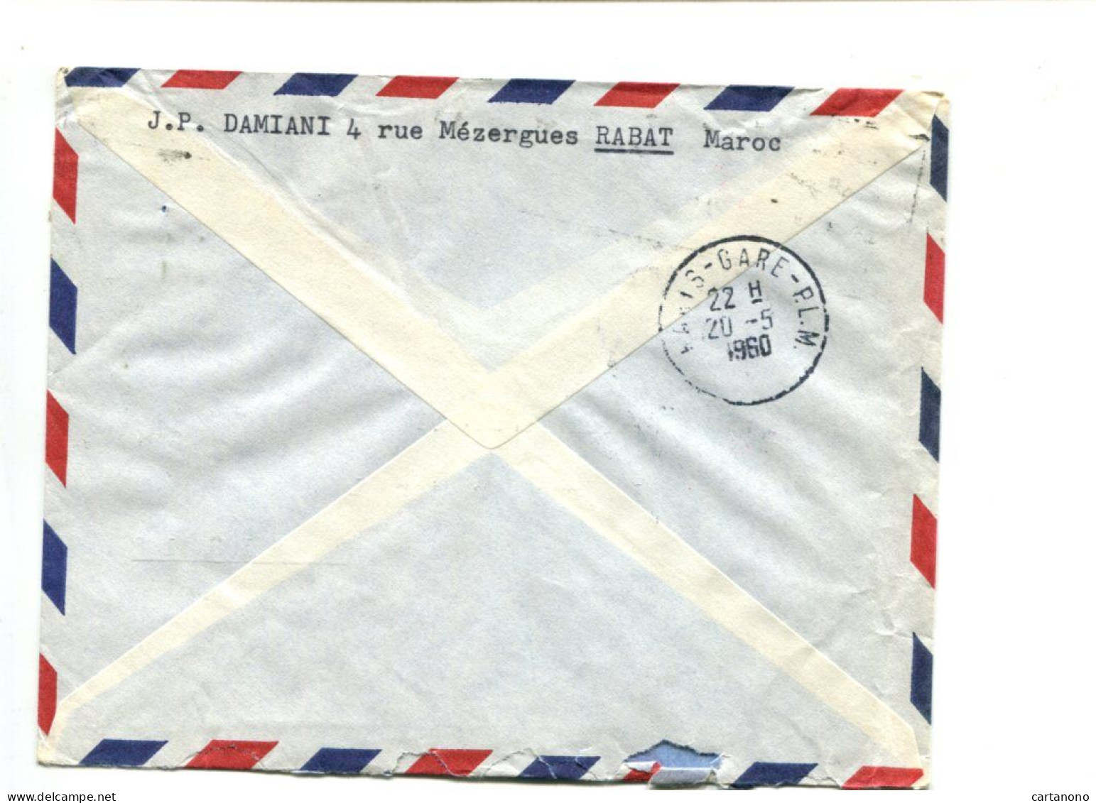 MAROC - Affranchissement Sur Lettre 1ère Liaison Aérienne Par Caravelle Casablanca Paris Mai 1960 - Morocco (1956-...)