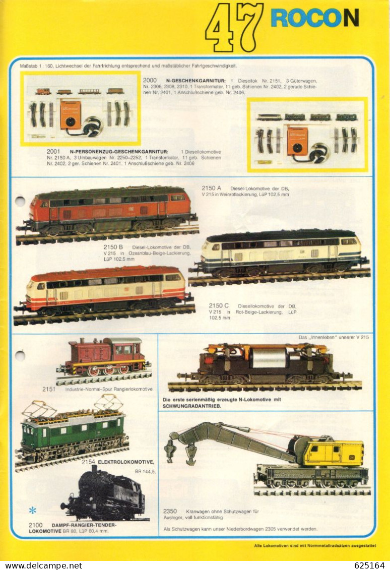 Catalogue ROCO 1977/78 International O HO HOe N+ Price List Dänische Kronen 1982 - Allemand