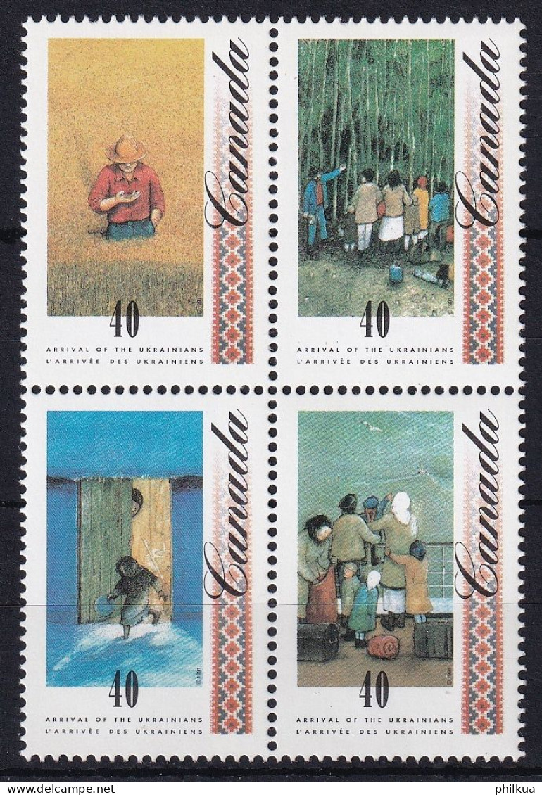 MiNr. 1242 - 1245 Kanada (Dominion) 1991, 29. Aug. 100 Jahre Ukrainische Auswanderer In Kanada - Postfrisch/**/MNH - Unused Stamps