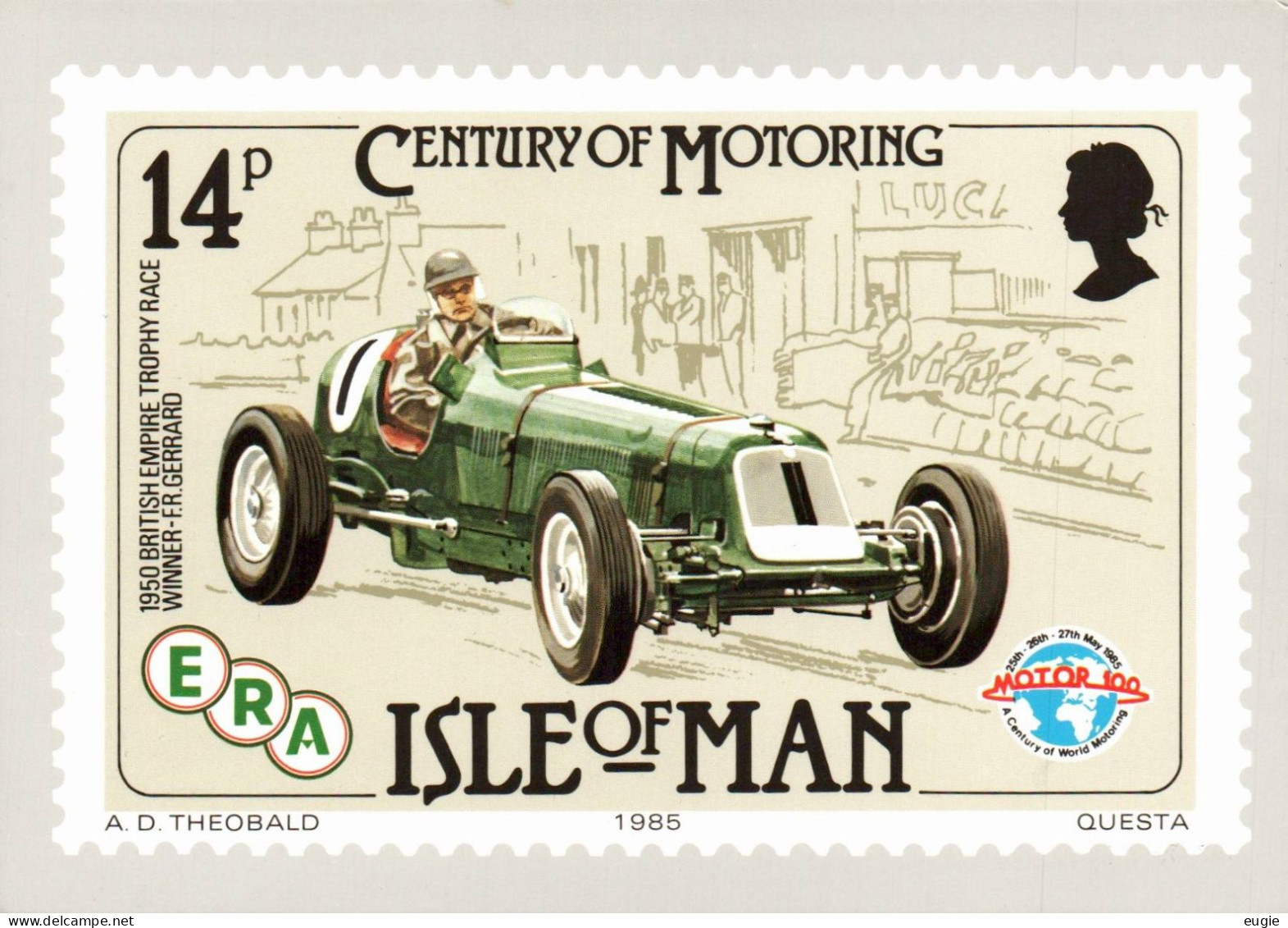 2122/ 2x Isle Of Man, Century Of Motoring, ERA, Rolls Royce 1985 - Isle Of Man