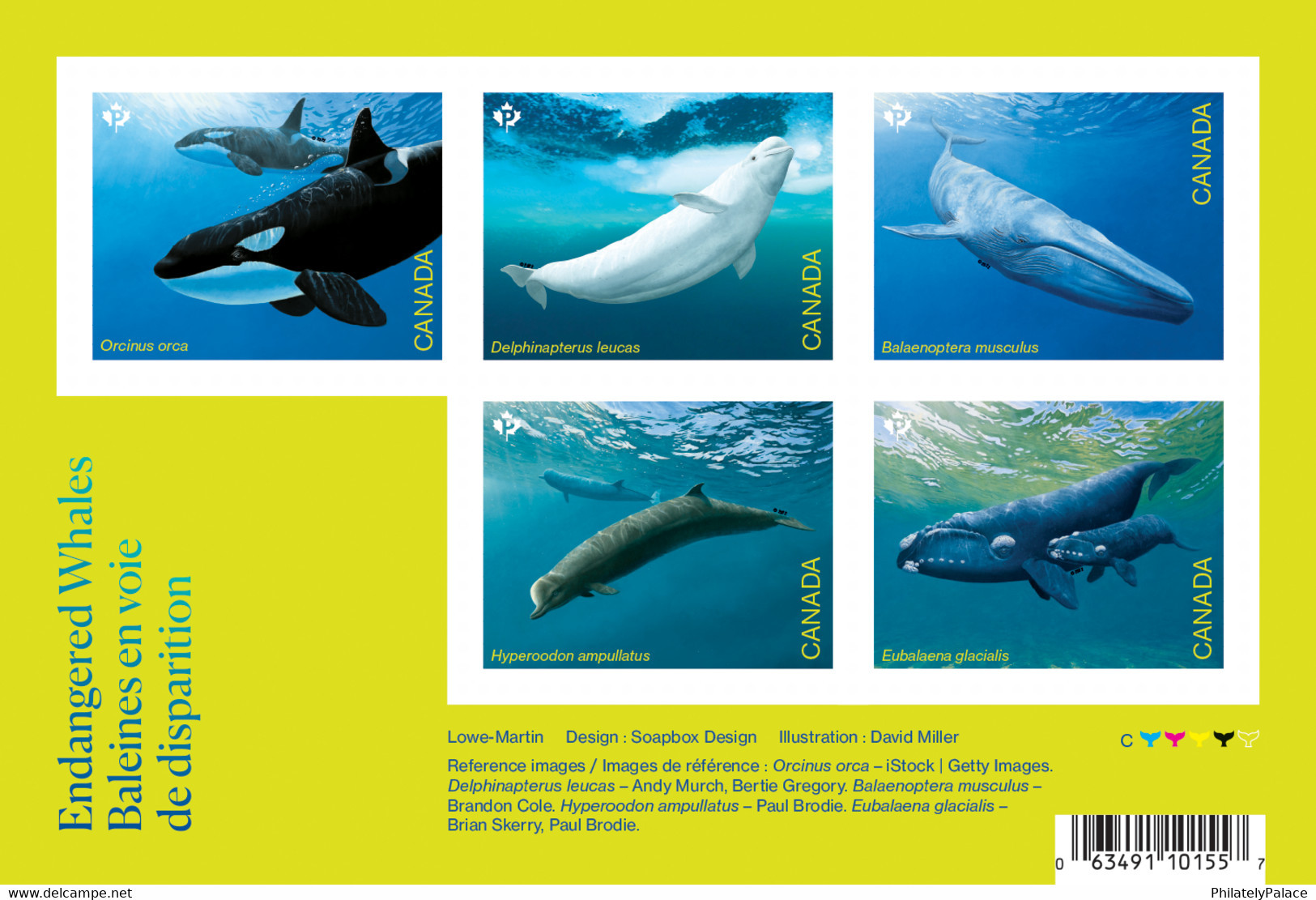 CANADA 2022 Endangered Whales: Marine Mammals, Fauna MS Mint MNH  (**) - Nuovi