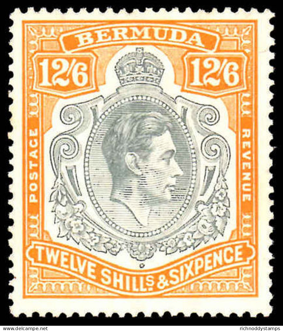 Bermuda 1938-53 12/6d Grey And Brownish-orange Lightly Hinged With Gum Toning. - Bermuda