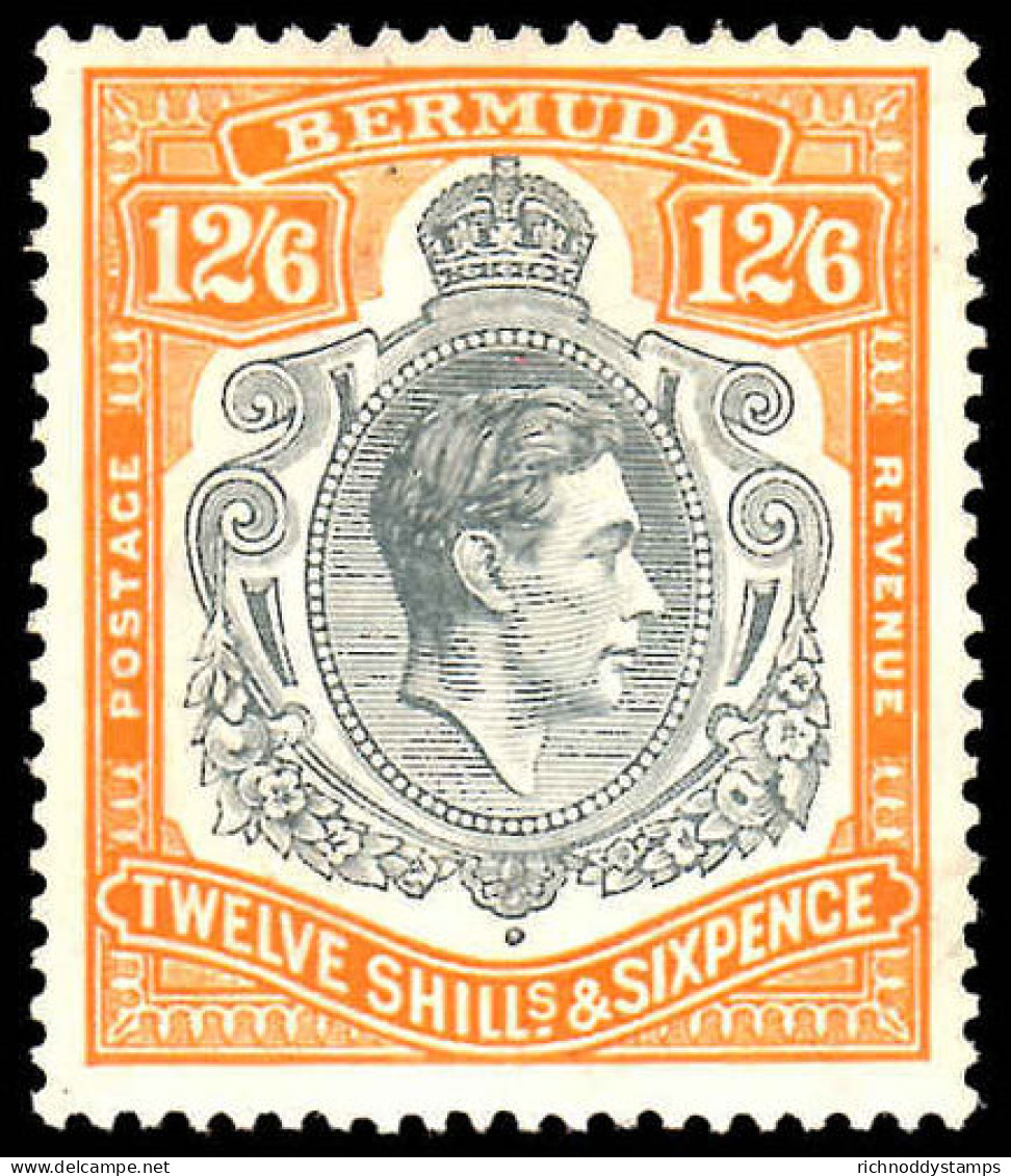 Bermuda 1938-53 12/6d Grey And Brownish-orange Lightly Hinged With Gum Toning. - Bermuda