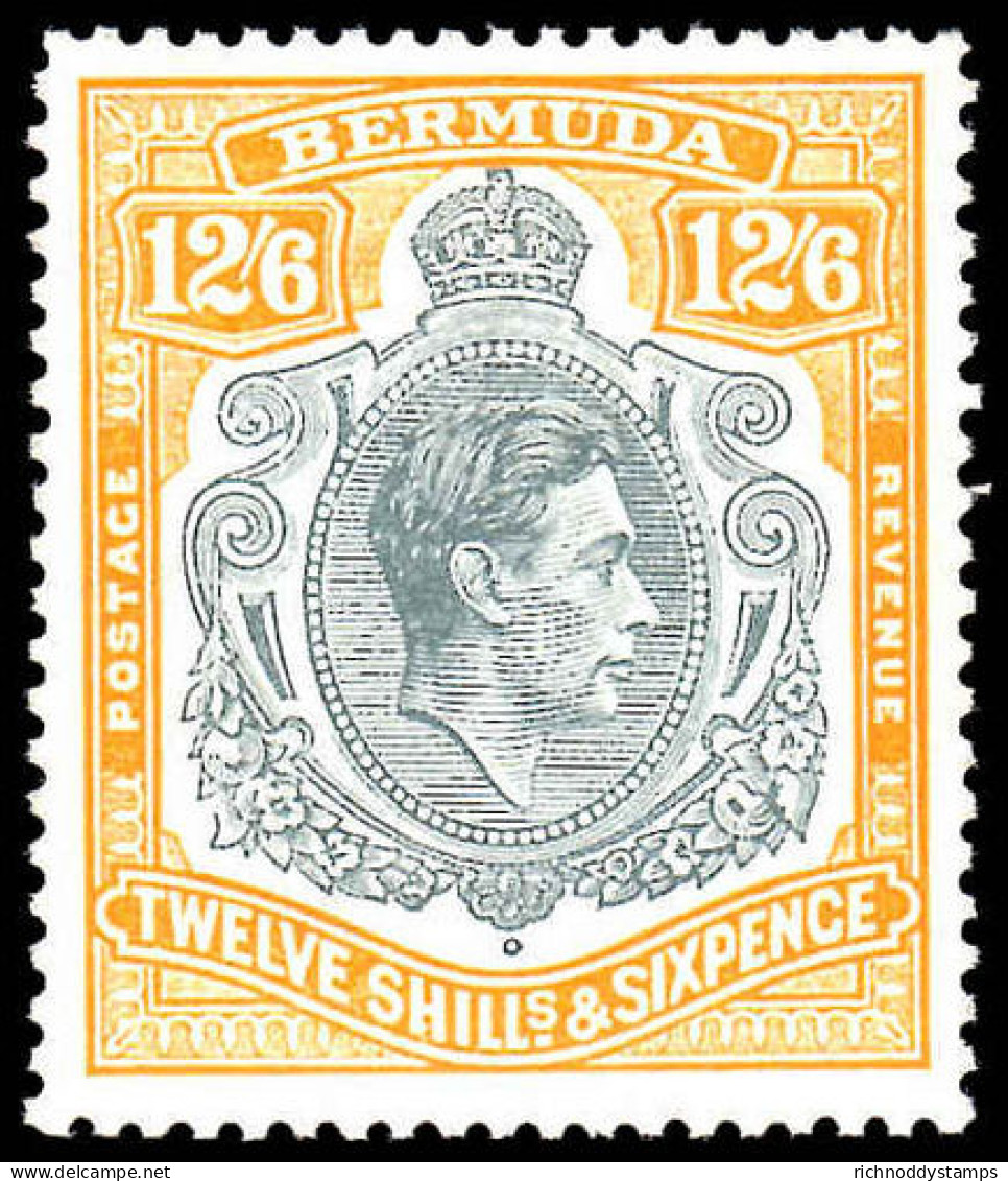 Bermuda 1938-53 12/6d Grey And Pale Orange Perf 13 Unmounted Mint. - Bermuda