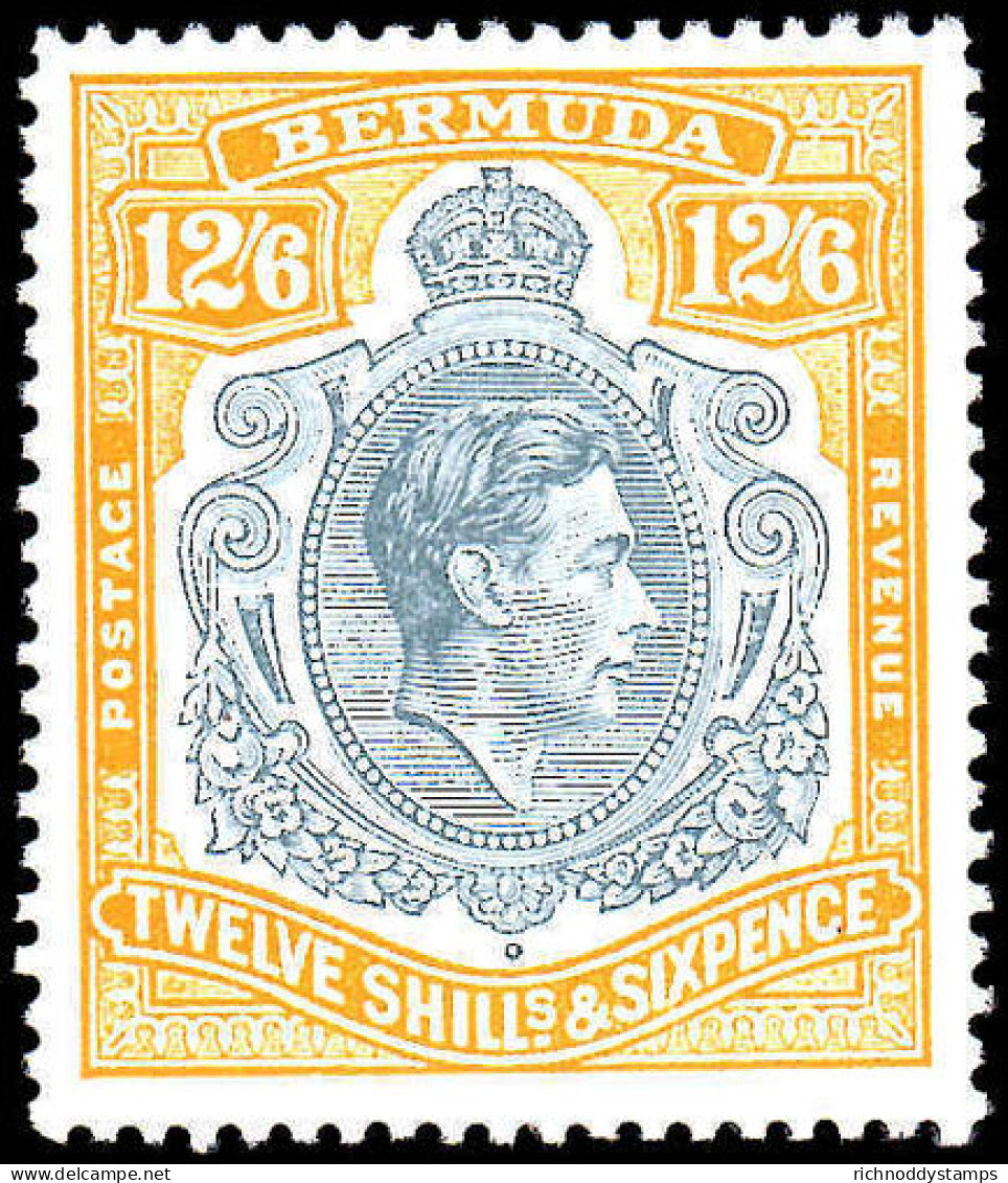 Bermuda 1938-53 12/6d Grey And Pale Orange Perf 13 Unmounted Mint. - Bermuda