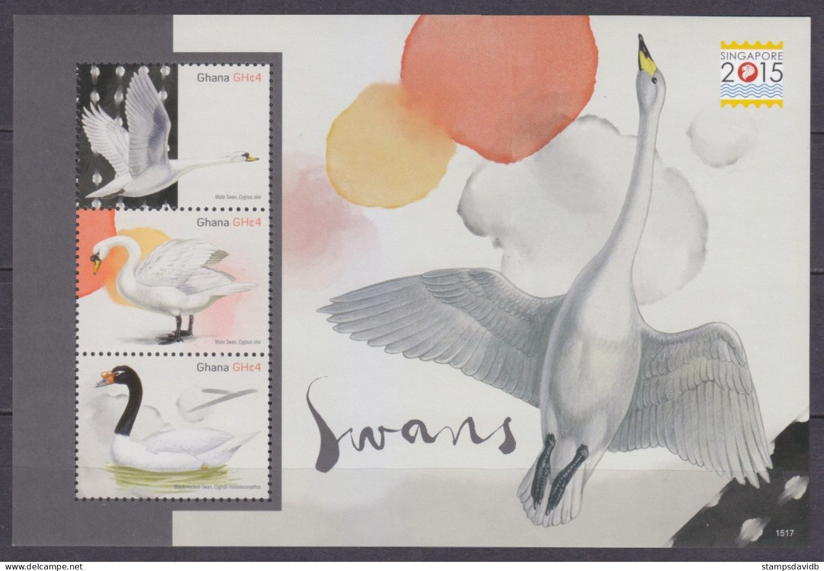 2015 Ghana 4580-4582KL Birds - Swans 9,00 € - Cygnes