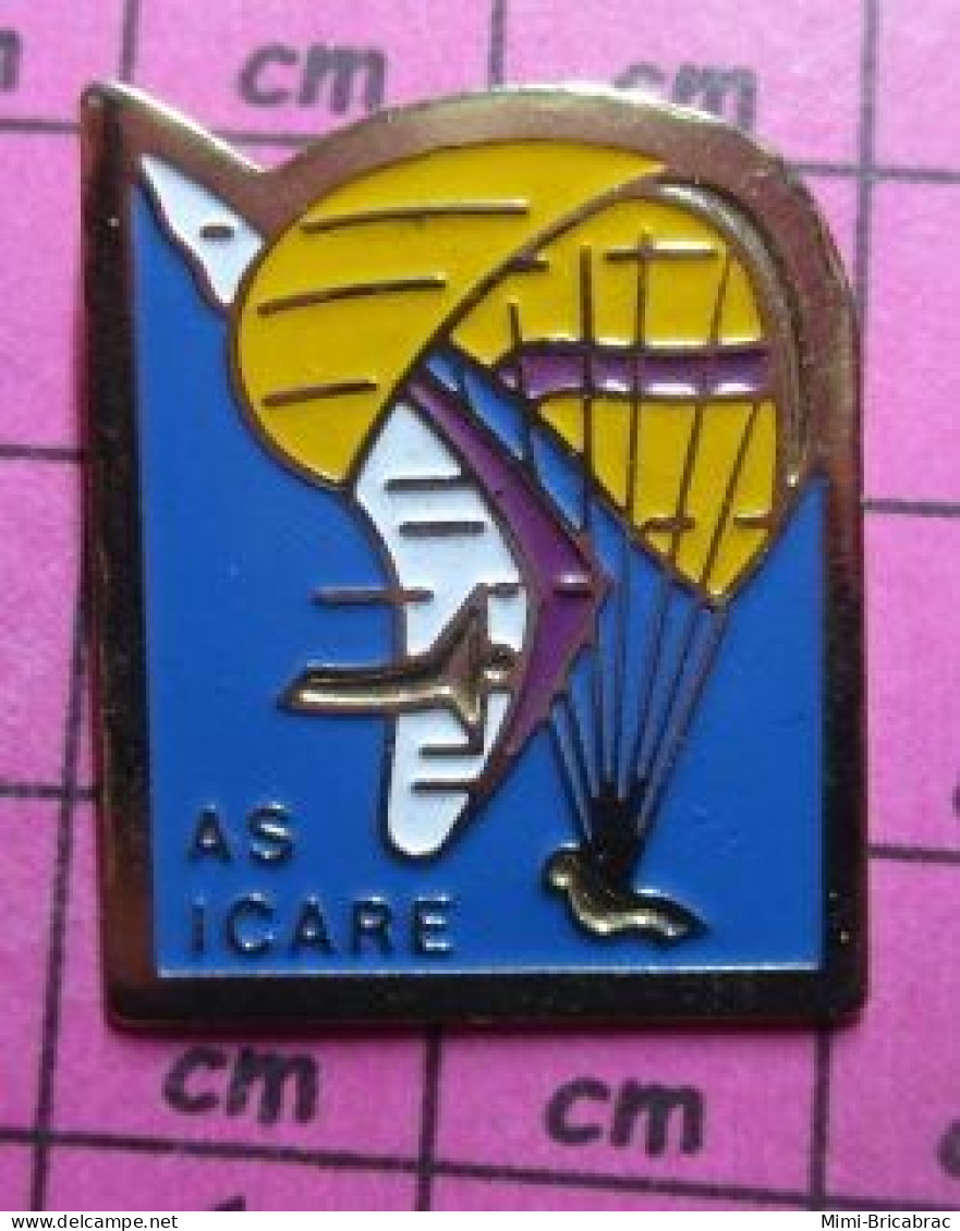2617 Pin's Pins / Beau Et Rare / SPORTS / DELTAPLANE PARACHUTISME ASSOCIATION SPORTIVE ICARE - Fallschirmspringen