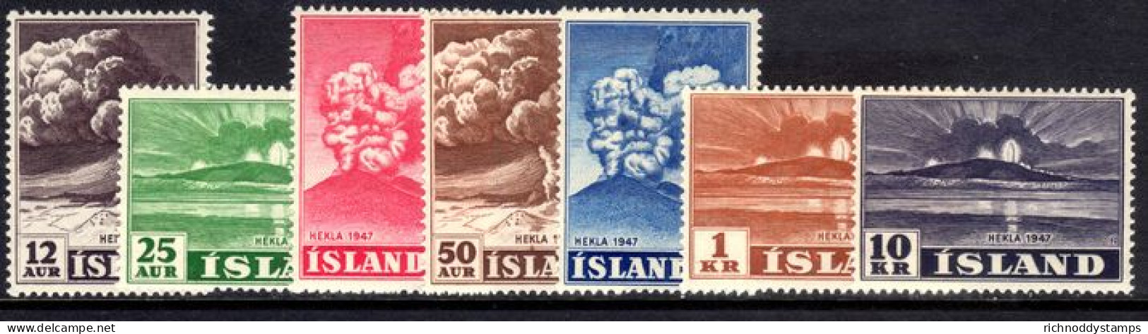 Iceland 1948 Volcanoes Lightly Mounted Mint. - Unused Stamps