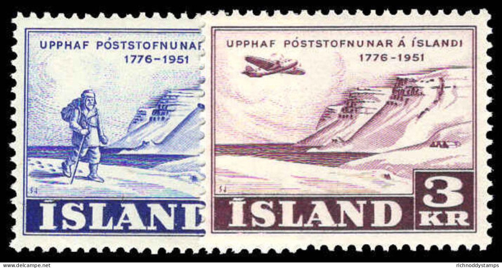 Iceland 1951 Postal Services Unmounted Mint. - Unused Stamps