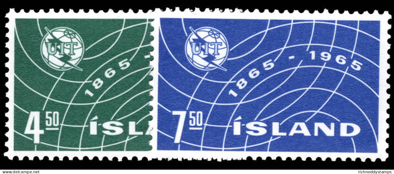 Iceland 1965 Centenary Of ITU Unmounted Mint. - Unused Stamps