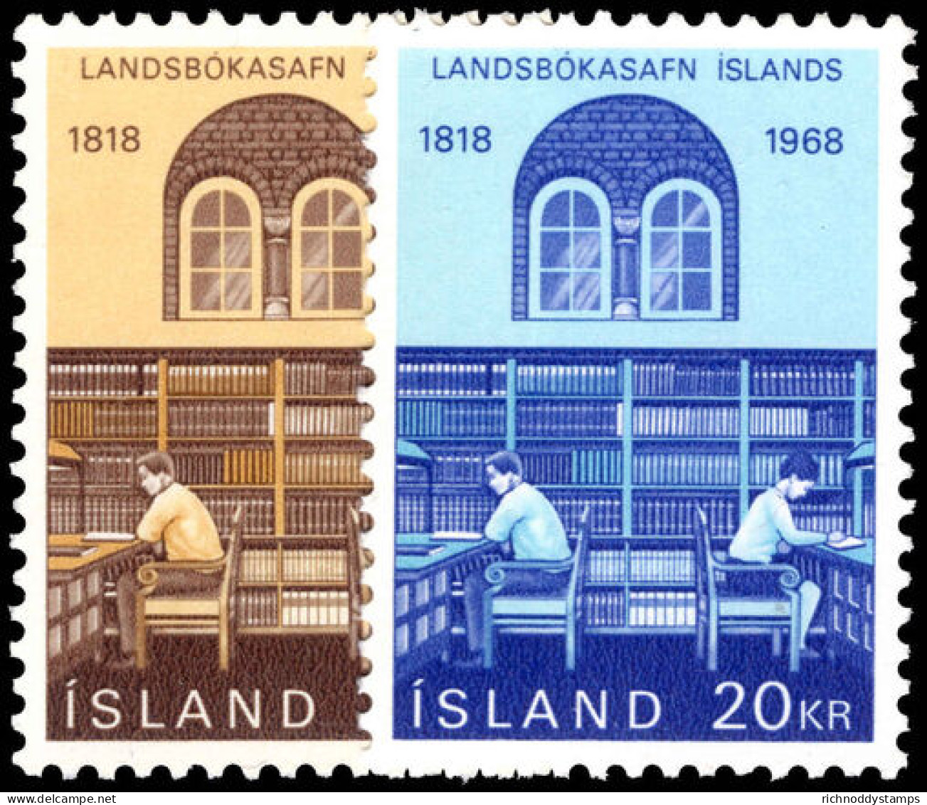Iceland 1968 150th Anniversary Of National Library Unmounted Mint. - Unused Stamps