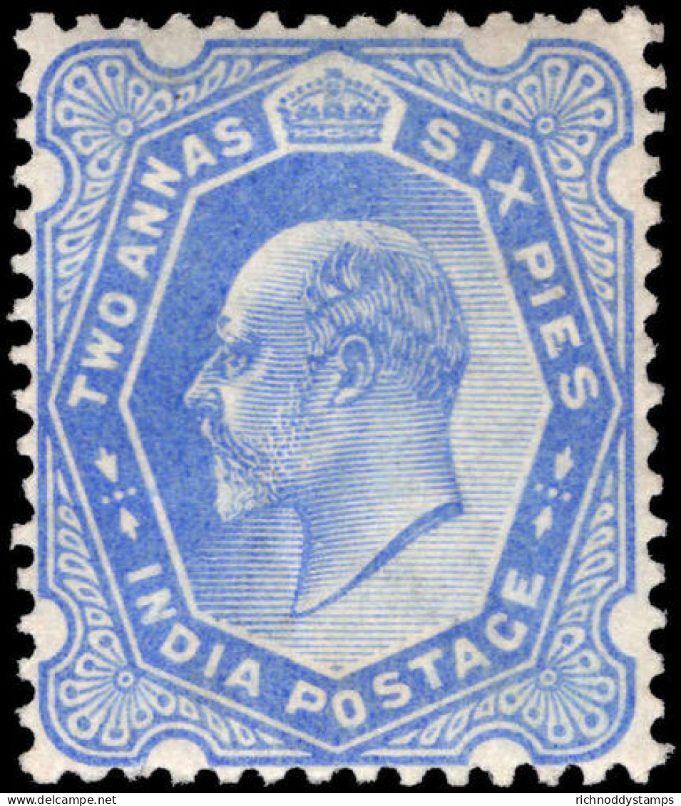 India 1902-11 2a6p Ultramarine Lightly Mounted Mint. - 1902-11 King Edward VII