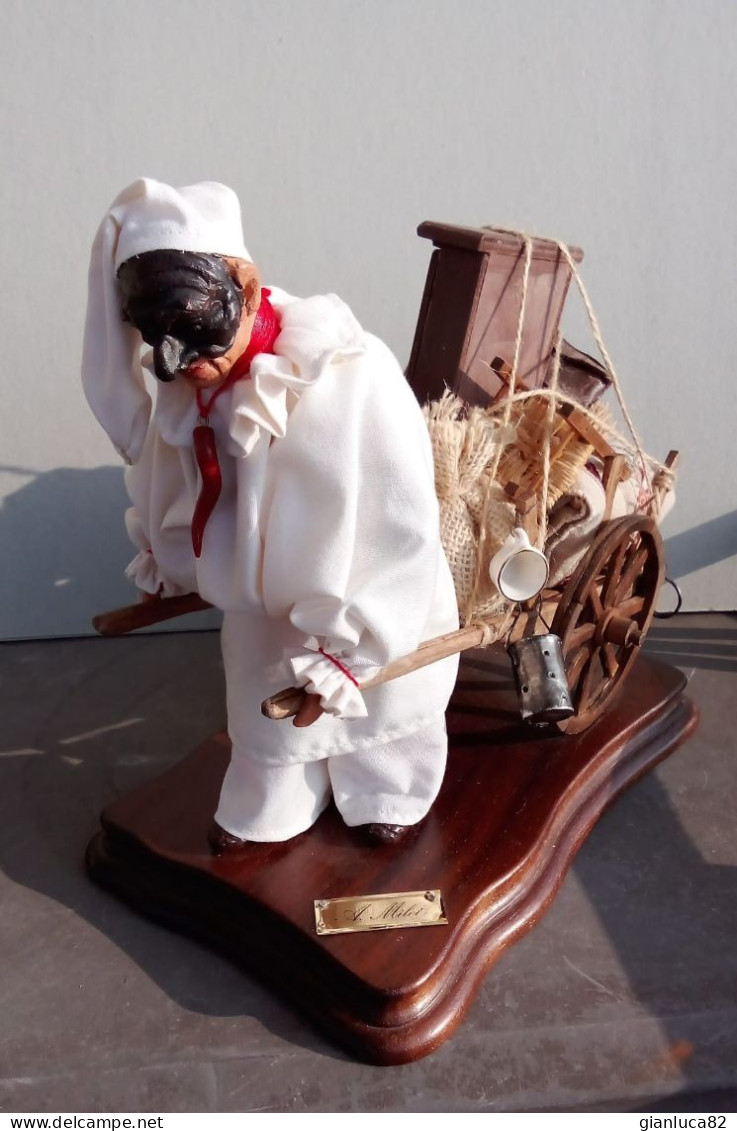 Pulcinella Artigianale Venditore Cose Vecchie (sapunaro) Di A. Milei 2019 (H117) Come Da Foto Tutto Eseguito A Mano. - Autres & Non Classés