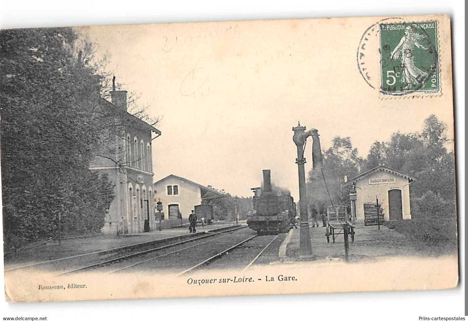 CPA 45 Ouzouer Sur Loire La Gare Et Le Train - Ouzouer Sur Loire