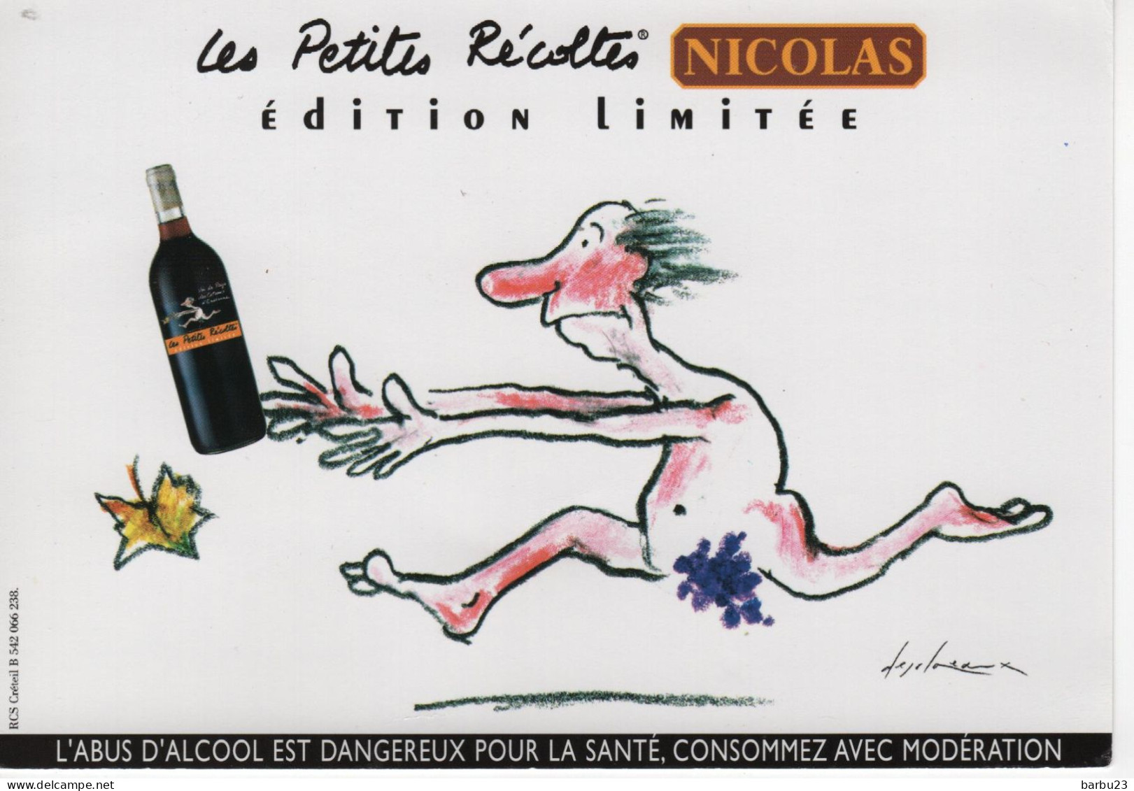 Les Petites Récoltes Nicolas édition Limitée Illustrateur Jean-Pierre Desclozeaux Scans Recto/verso - Desclozeaux