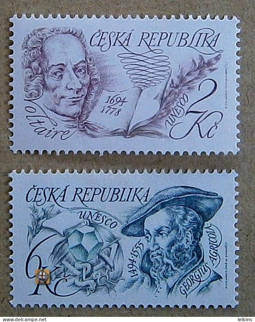 1994 Czech Republic Mi.32-33, Platte Flaw DV 33 (ZP 24/1), Series /** - Neufs