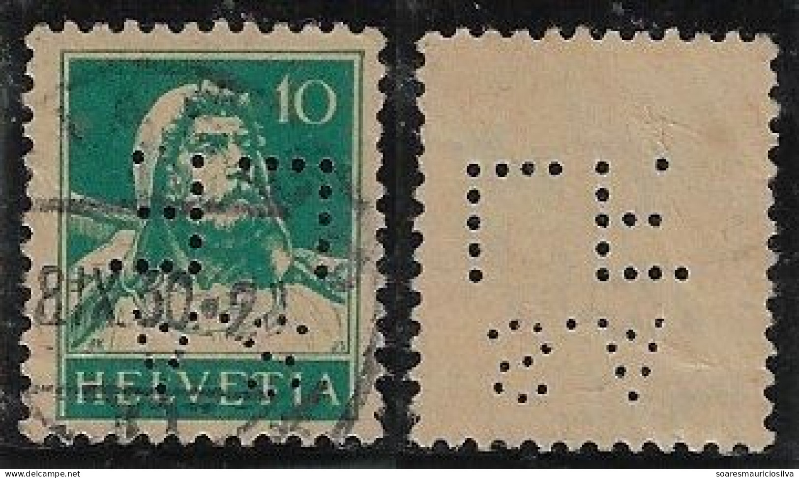 Switzerland 1925/1934 Stamp With Perfin S.A/LF. By SA Svizzera Luciano Franzosini Transport In Chiasso Lochung Perfore - Gezähnt (perforiert)