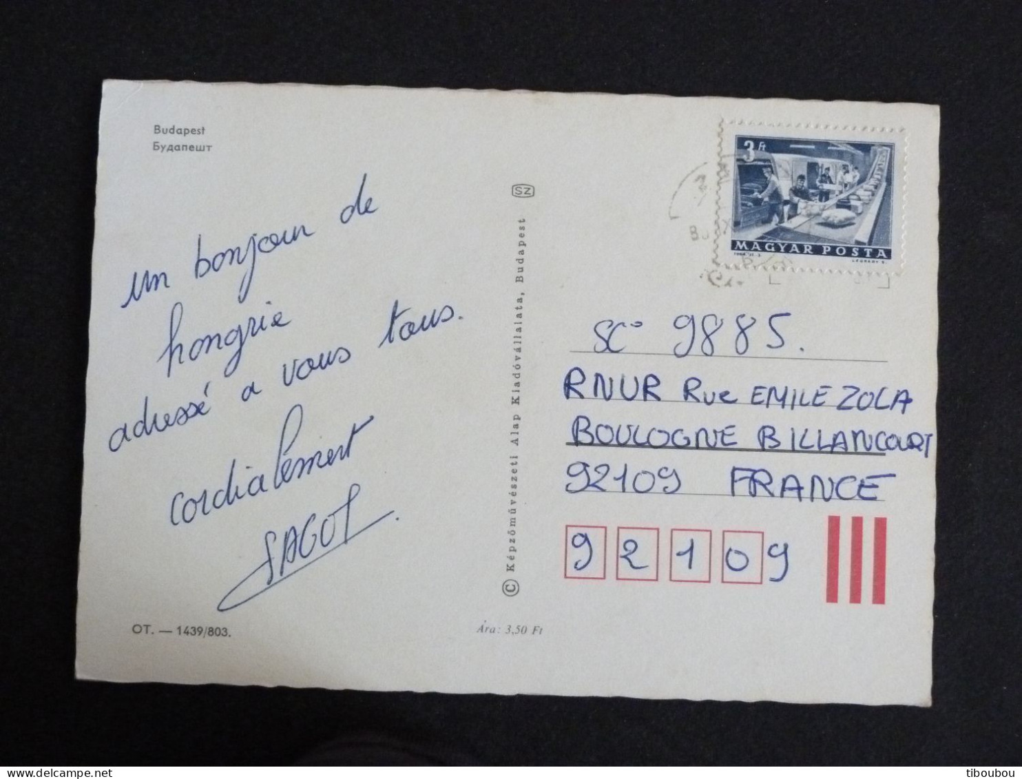 HONGRIE HUNGARY MAGYARORSZAG AVEC YT 1571 TRI TRIAGE - BUDAPEST - Storia Postale