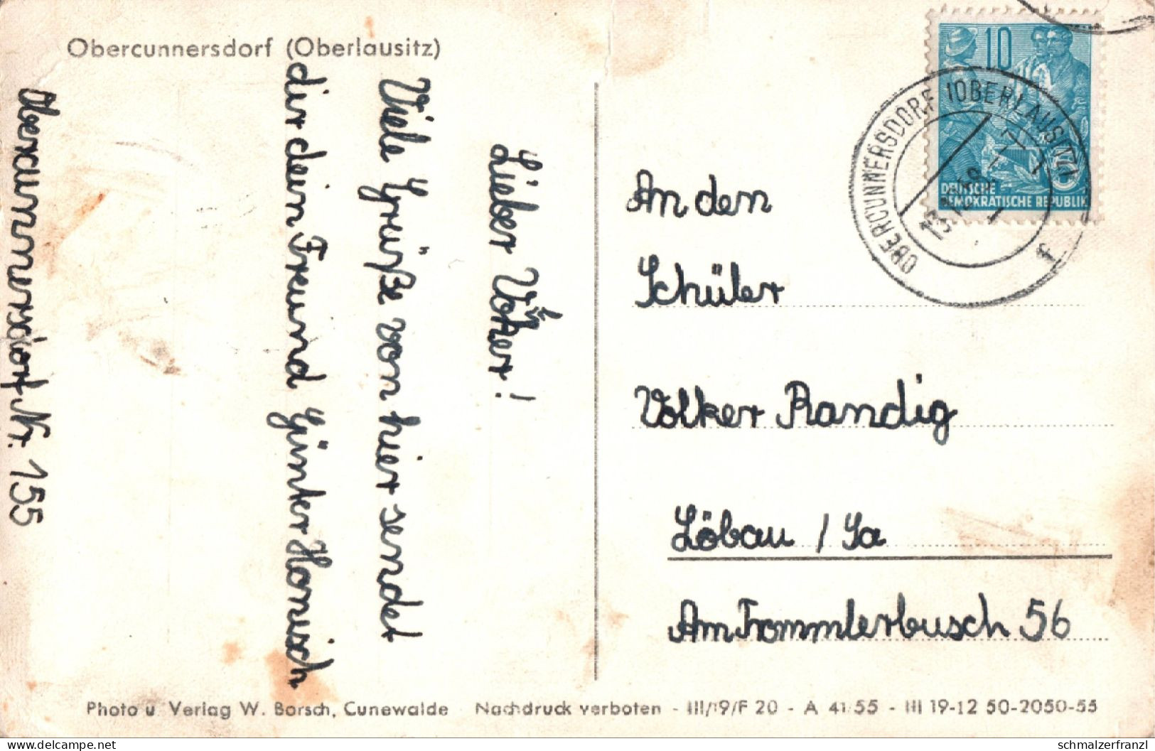 AK Obercunnersdorf Ober Cunnersdorf Gasthof ? A Großschweidnitz Eibau Ebersbach Strahwalde Herrnhut Löbau Zittau DDR - Grossschweidnitz