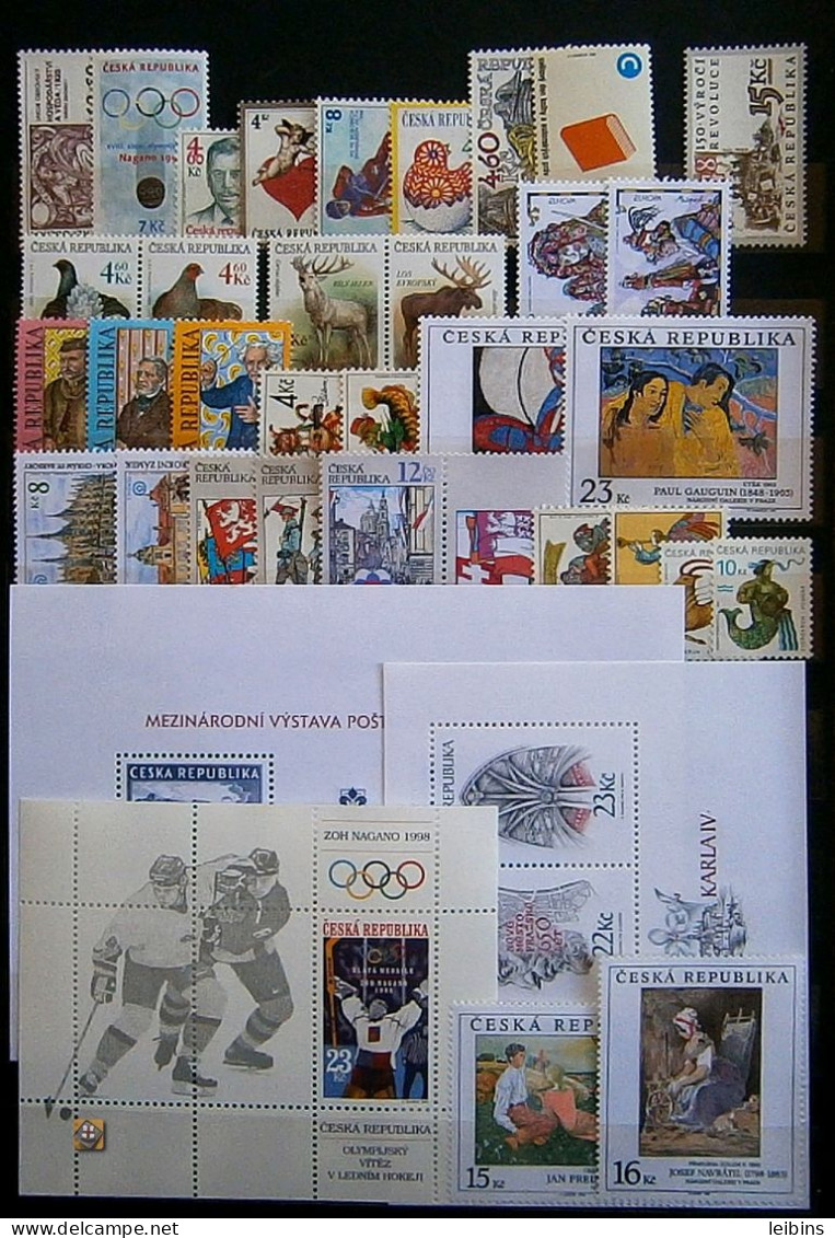 1998 Czech Republic Mi.Complete Year, Series, Blocks /** - Años Completos