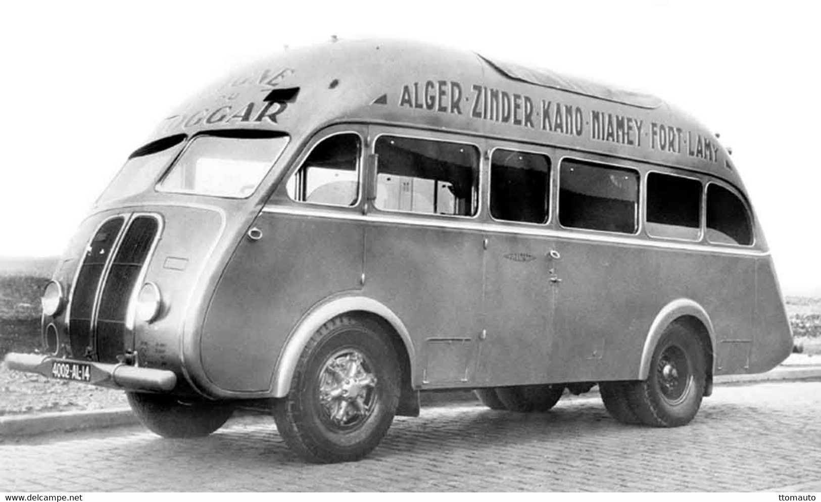 Renault Model AGP85 Saharienne Bus (1937) - Alger-Zinder-Kano-Niamey-Fort Lamy  - 15 X 10cms PHOTO - Bus & Autocars