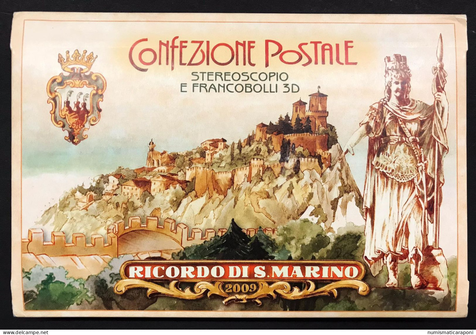 SAN MARINO 2009 INTERO POSTALE RICORDO DI SAN MARINO STEREOSCOPIO 3D Bu.725 - Cartas & Documentos