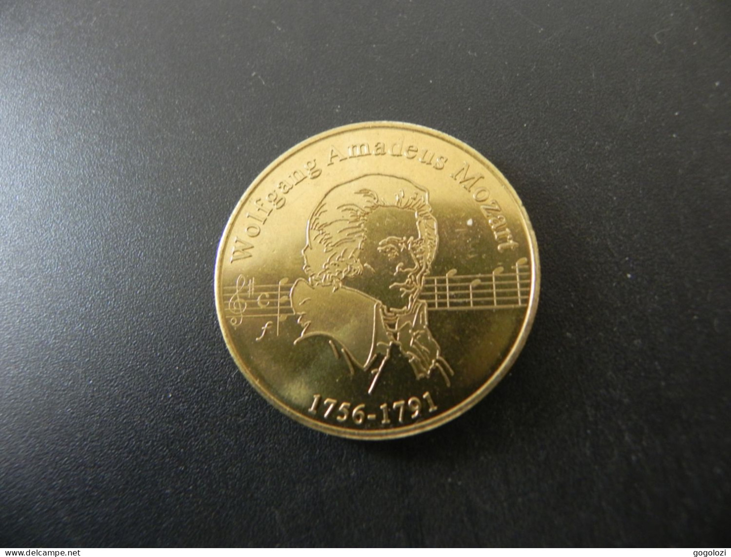 Old Souvenir Medal Austrian Heritage - Wolfgang Amadeus Mozart - Pièces écrasées (Elongated Coins)