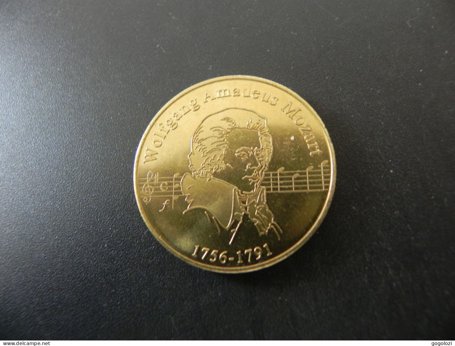 Old Souvenir Medal Austrian Heritage - Wolfgang Amadeus Mozart - Monedas Elongadas (elongated Coins)