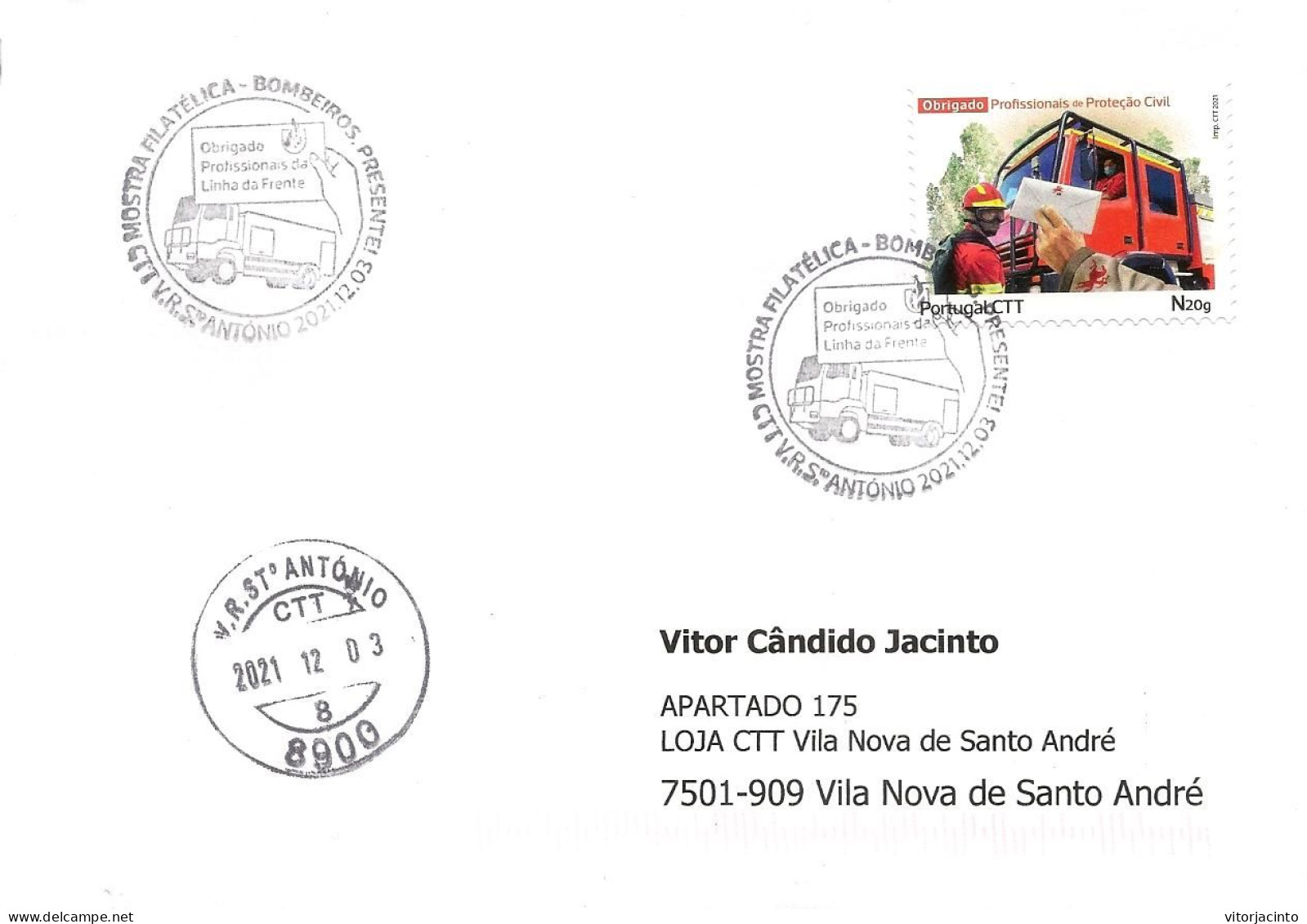 PORTUGAL - Firemen, Present! - Thank You Front Line Professionals - Commemorative Postmark - First Aid