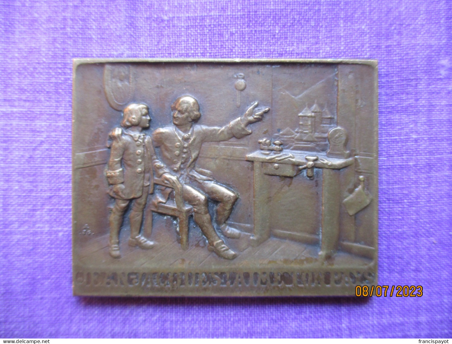 Suisse: Plaquette Souvenir Du 200e Anniversaire De La Naissance De J.J. Rousseau 1912 - Bronze - Professionals / Firms