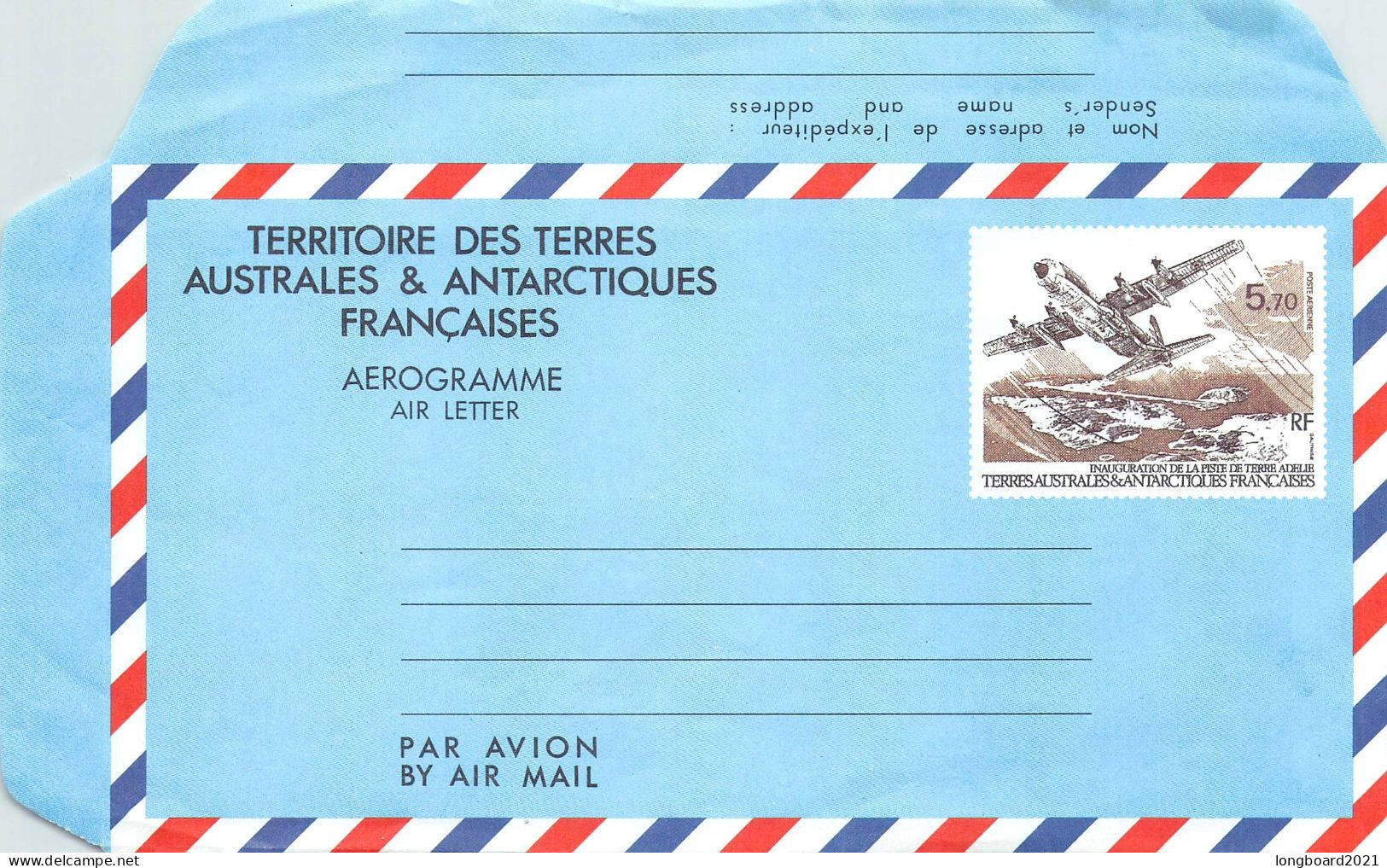 TAAF - AEROGRAMME 5,70Fr Unc / *443 - Interi Postali